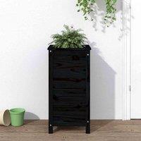 vidaXL Garden Planter Black 40x40x78cm Solid Wood Pine, Black