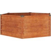vidaXL Garden Raised Bed Rusty 129x129x45cm Corten Steel, Brown
