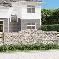 vidaXL Arched Gabion Basket 400x50x120/140 cm Galvanised Iron, Silver