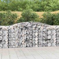 vidaXL Arched Gabion Baskets 3 pcs 400x50x100/120 cm Galvanised Iron, Silver