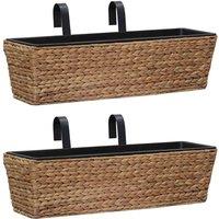 vidaXL Garden Planters 2pc Water Hyacinth, Brown