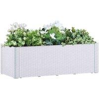 vidaXL Garden Raised Bed w/ Self Watering System White 100x43x33cm, White