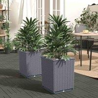 vidaXL Planters 2 pcs Dark Grey 30x30x37cm Polypropylene, Grey