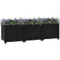 vidaXL Raised Bed 120x40x38cm Polypropylene, Black