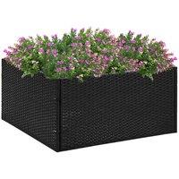 vidaXL Garden Planter Black 80x80x40cm Poly Rattan, Black
