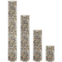 vidaXL Circular Gabion Raised Beds 4 pcs 30x50/100/150/200 cm, Silver