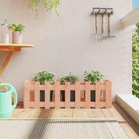 vidaXL Garden Raised Bed w/ Fence Design 100x30x30cm Solid Wood Douglas, Brown