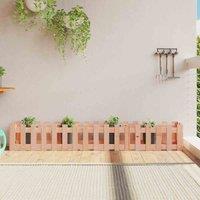 vidaXL Garden Raised Bed w/ Fence Design 200x30x30cm Solid Wood Douglas, Brown