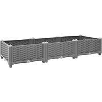 vidaXL Raised Bed 120x40x23cm PP, Grey