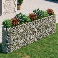 vidaXL Gabion Raised Bed Galvanised Iron 330x50x100 cm, Silver