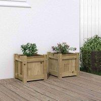 vidaXL Garden Planters 2 pcs Impregnated Pine, Brown