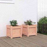 vidaXL Garden Planters 2 pcs Solid Wood, Brown