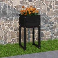 vidaXL Planter Black 40x40x81cm Solid Wood Pine, Black