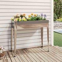 vidaXL Garden Planter 100.5x40.5x90cm Galvanised Steel, Silver