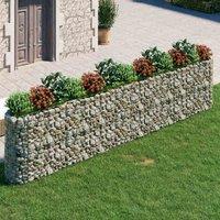 vidaXL Gabion Raised Bed Galvanised Iron 470x50x100 cm, Silver