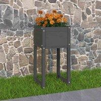 vidaXL Planter Grey 40x40x81cm Solid Wood Pine, Grey