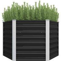 vidaXL Garden Raised Bed Anthracite 129x129x77cm Galvanised Steel, Grey