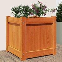 vidaXL Garden Planter Wax Brown 40x40x40cm Solid Wood Pine, Brown