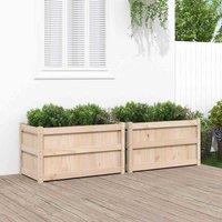 vidaXL Garden Planters 2 pcs Solid Wood Pine, Brown