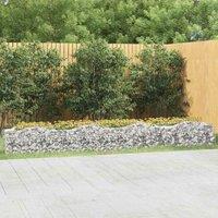 vidaXL Arched Gabion Raised Bed 400x50x50cm Galvanised Iron, Silver