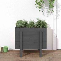 vidaXL Garden Planter Grey 62x50x57cm Solid Wood Pine, Grey