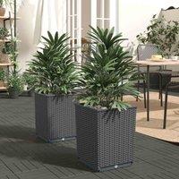 vidaXL Planters 2 pcs Black 30x30x37cm Polypropylene, Black