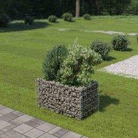 vidaXL Gabion Raised Bed Galvanised Steel 90x50x50 cm, Silver