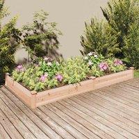 vidaXL Garden Raised Bed w/ Liner 240x120x25cm Solid Wood Fir, Brown