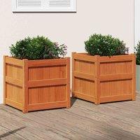 vidaXL Garden Planters 2 pcs Wax Brown Solid Wood Pine, Brown