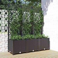 vidaXL Garden Planter w/ Trellis Black 120x40x136cm PP, Black