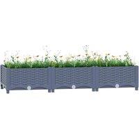 vidaXL Raised Bed 120x40x23cm PP, Grey