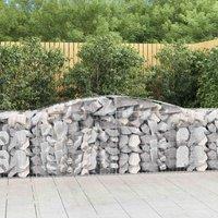 vidaXL Arched Gabion Baskets 2 pcs 400x50x80/100 cm Galvanised Iron, Silver