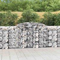 vidaXL Arched Gabion Baskets 3 pcs 300x50x100/120 cm Galvanised Iron, Silver