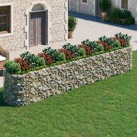 vidaXL Gabion Raised Bed Galvanised Iron 600x100x100 cm, Silver