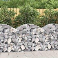 vidaXL Arched Gabion Basket 100x50x80/100 cm Galvanised Iron, Silver