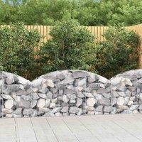 vidaXL Arched Gabion Basket 150x30x60/80 cm Galvanised Iron, Silver
