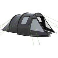 Outsunny 3-4 Persons Tunnel Tent, Two Room Camping Tent w/ Windows, Black, Black