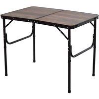Outsunny Portable Folding Picnic Table Outdoor Lightweight BBQ Party Aluminum, Brown