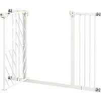 PawHut Pressure Fit Safety Gate w/ Auto Closing Door, Double Locking, 74-100cm Openings, White