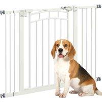 PawHut Pressure Fit Safety Gate w/ Auto Closing Door, for Small Medium Dogs, 74-100cm, White
