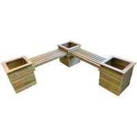 Churnet Valley Garden Furniture Churnet Valley Corner Planter Bench, Brown