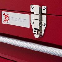 Durhand Lockable 4 Drawer Tool Chest With Ball Bearing Slide Drawers Red, Red