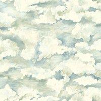 Holden Decor Cloudscape Soft Aqua Wallpaper 10m x 53cm, Blue