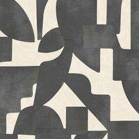 Holden Decor Abstract Angles Cream / Charcoal Wallpaper 10m x 53cm, Cream