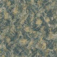 Holden Decor Pluma Teal / Gold Wallpaper 10m x 53cm, Green