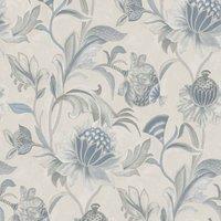 Holden Decor Cecelia Blue / Dove Wallpaper 10m x 53cm, Blue