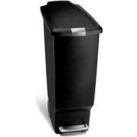 Simplehuman 40L Slim Bin Black Plastic, Black