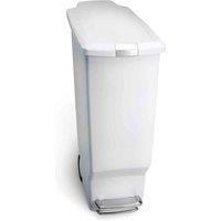 Simplehuman 40L Slim Bin White Plastic, White