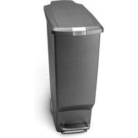 Simplehuman 40L Slim Bin Grey Plastic, Grey