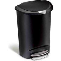 Simplehuman 50L Semi-round Bin Black Plastic, Black